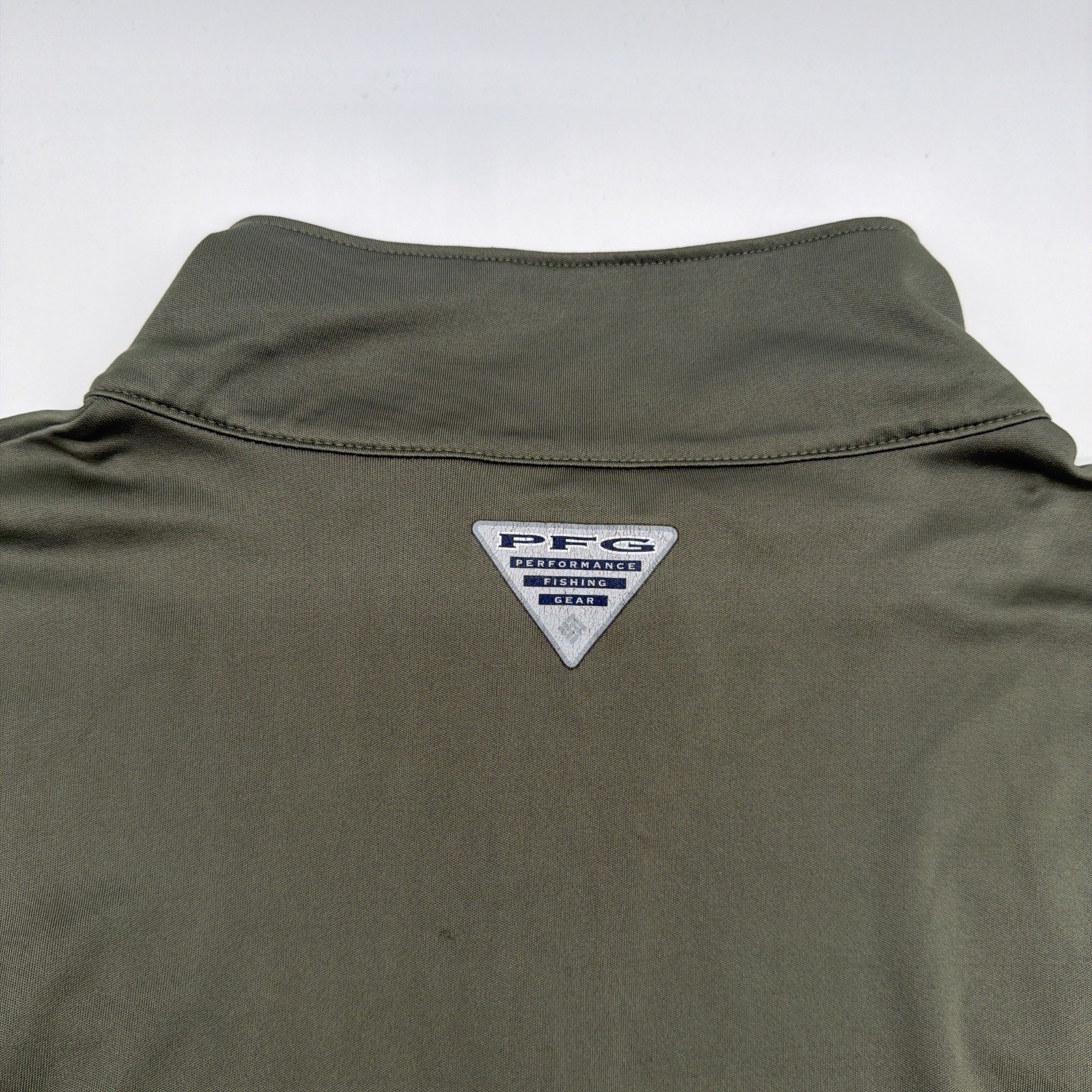 Colombia Sportswear PFG Polo Long Sleeve T-shirt Men XL Green Logo 1/4Zip.47285