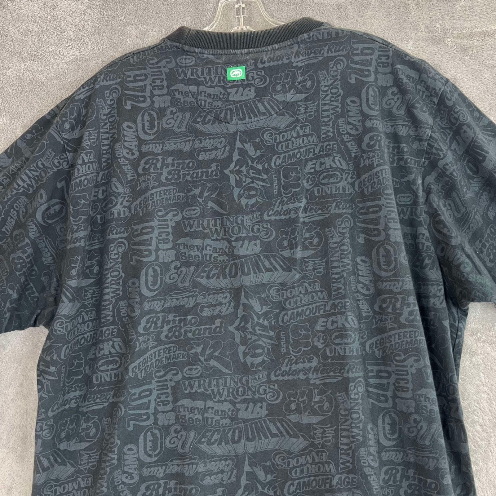 Y2K Ecko Unltd Graphic T Shirt Mens XL Graffiti Style Grunge Skater Streetwear