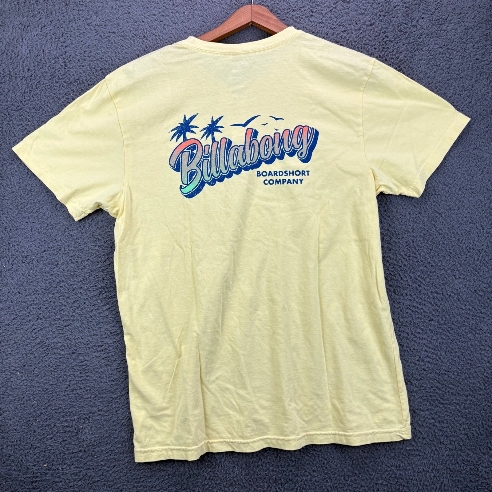 Billabong Wave Washed Beachin Graphic T-Shirt Mens Large Yellow New MT131BBE