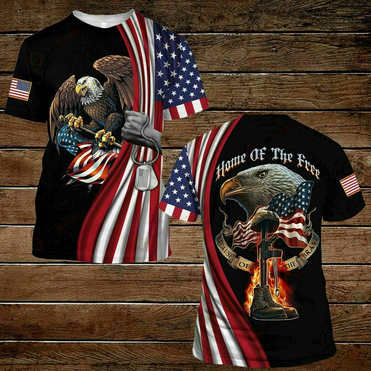 U.s Army Veteran Soldier Eagle Home Of The Free Because Of The Brave T – SHIRT