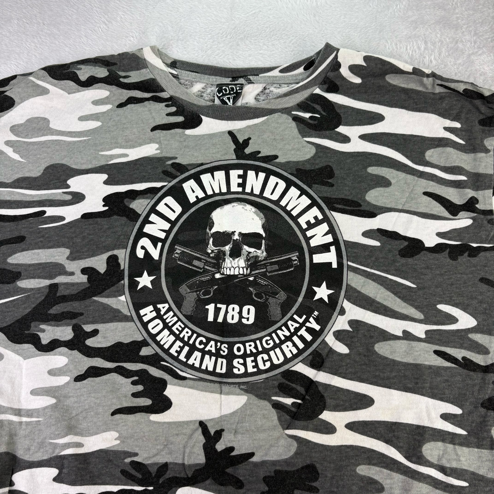 Code V5 Military Camo Shirt Mens XL Gun Rights Patriotic Militia 2nd Amendment