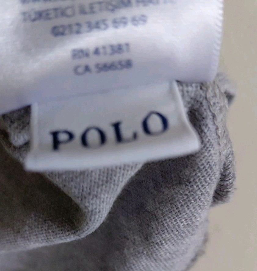 Polo Ralph Lauren Mens T Shirt Size Medium Logo Letter Design Grey 100% Cotton