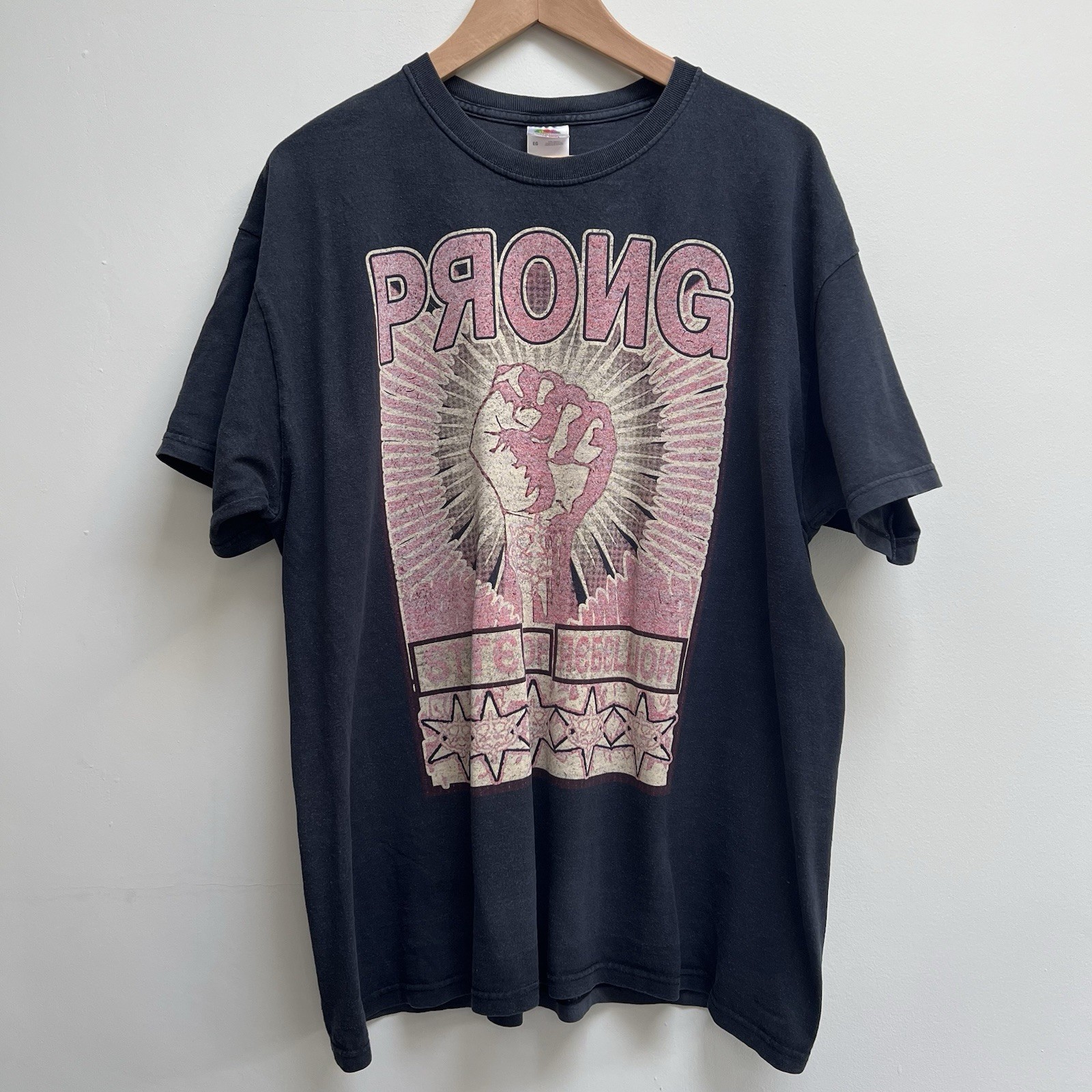Prong Metal Band T Shirt XL Y2K State Of Rebellion Tee Fruit Of The Loom Read