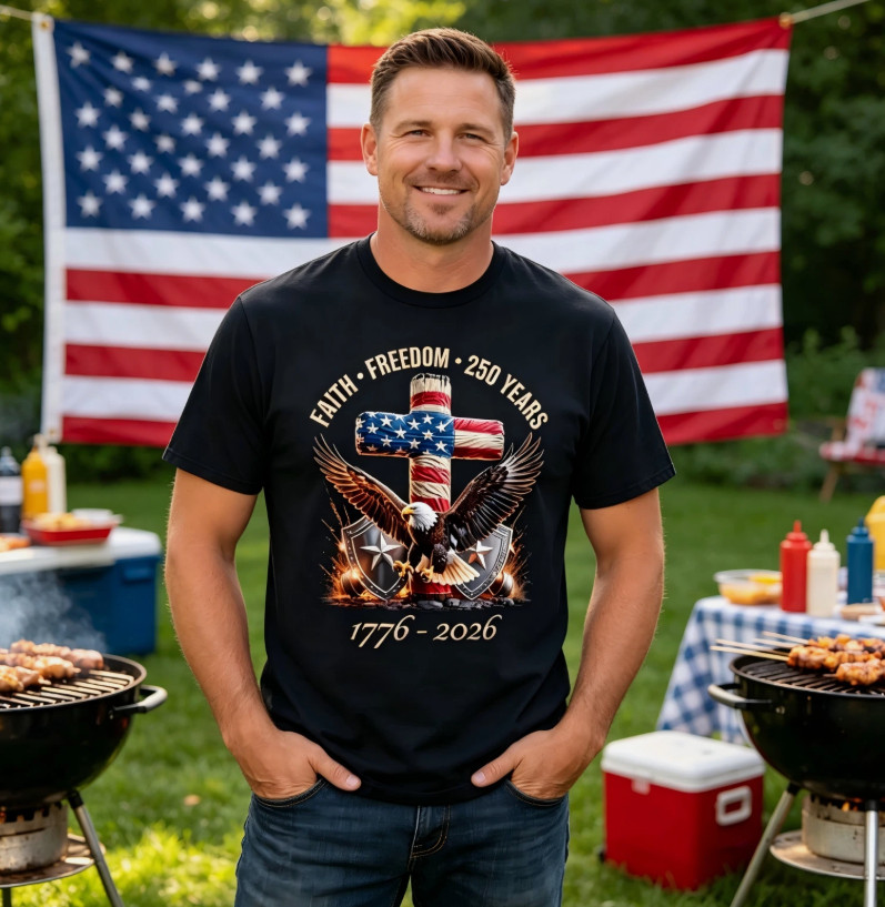 Faith Freedom 250 Years Shirt 250th Anniversary USA Independence Tee