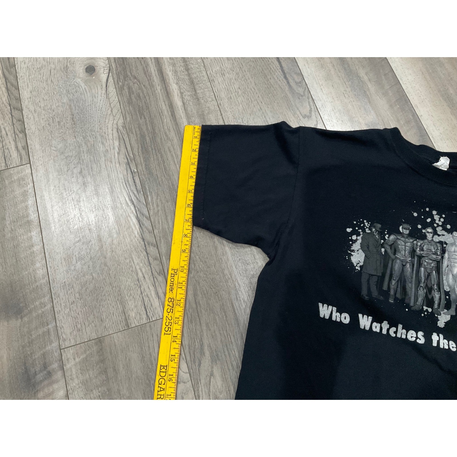 Watchmen Movie Graphic T-Shirt Mens Large Who Watches the Watchmen Black Tee