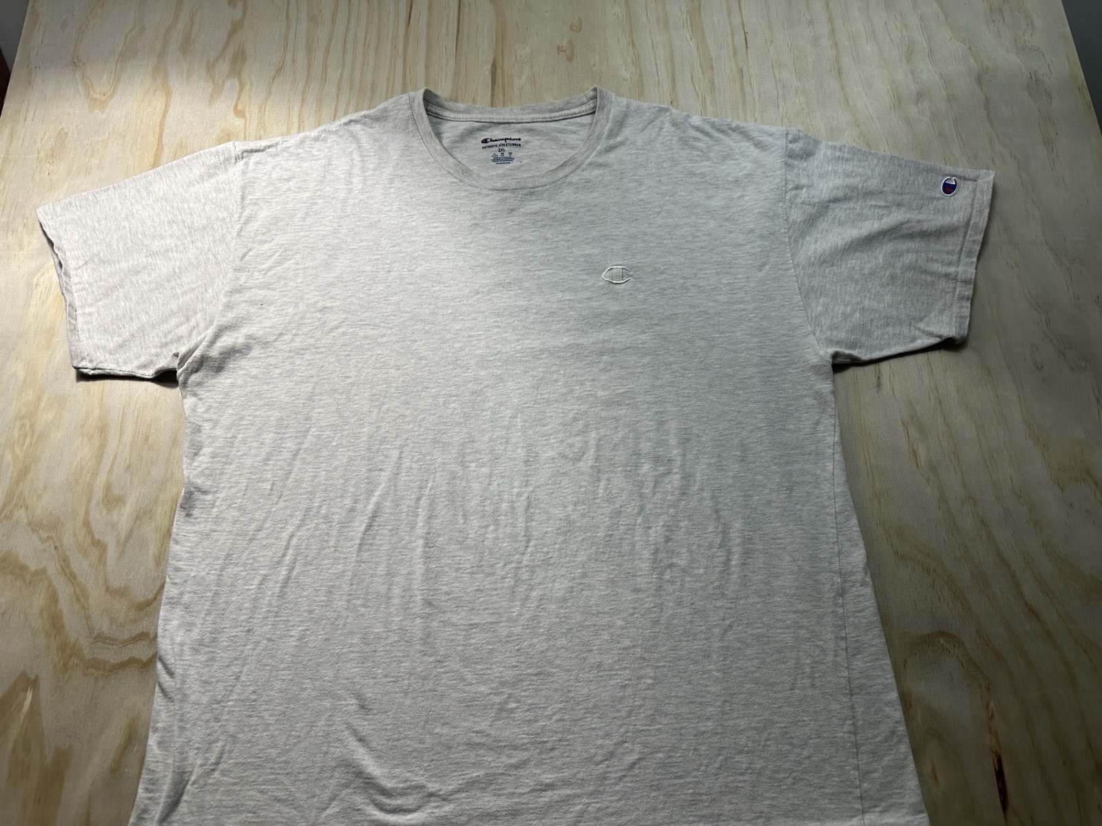 Champion Authentic Athleticwear Mens T Shirt 2XL Gray SS Classic Embroidered