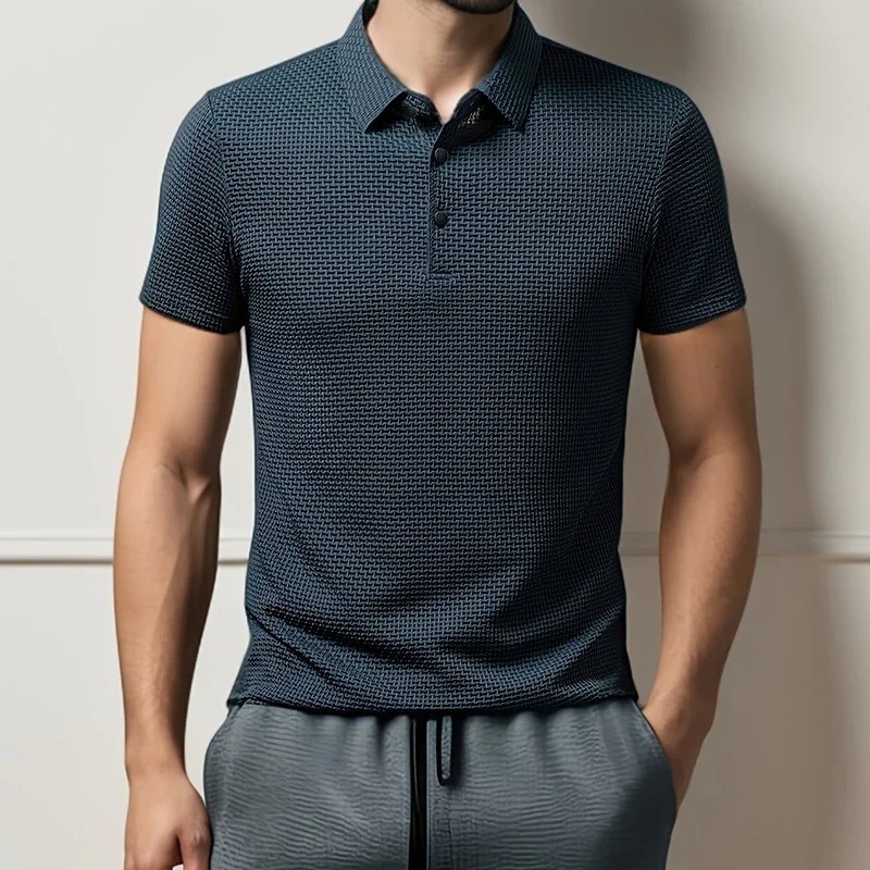 New Summer Mesh Ice Silk Short-sleeved T-shirt Men&rsquo;s Ice Silk Short Sleeve Shirt