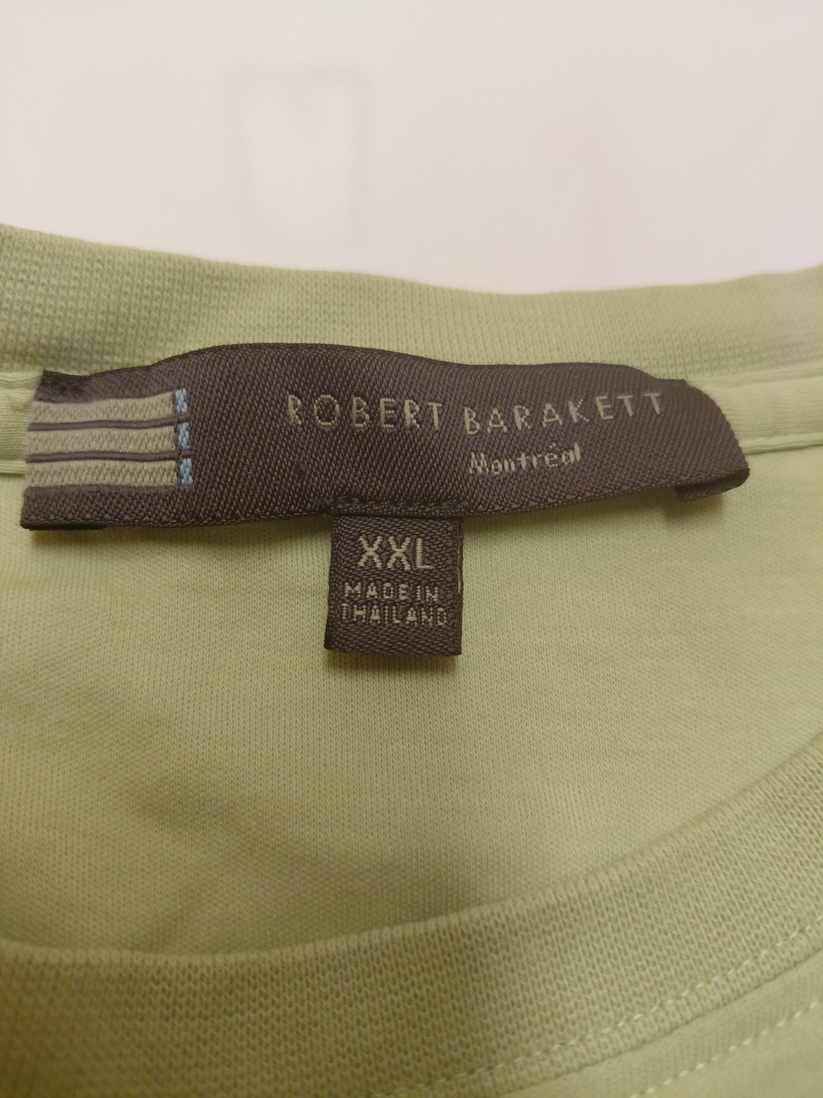 Robert Barakett Men XXL Shirt Sage Green 100% Pima Cotton Crew Neck Short Sleeve