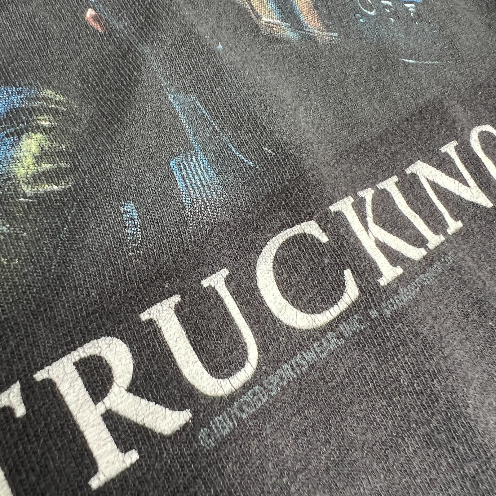 Vintage It’s All About Trucking T-Shirt Semi Truck Big Rig Graphic L Black USA