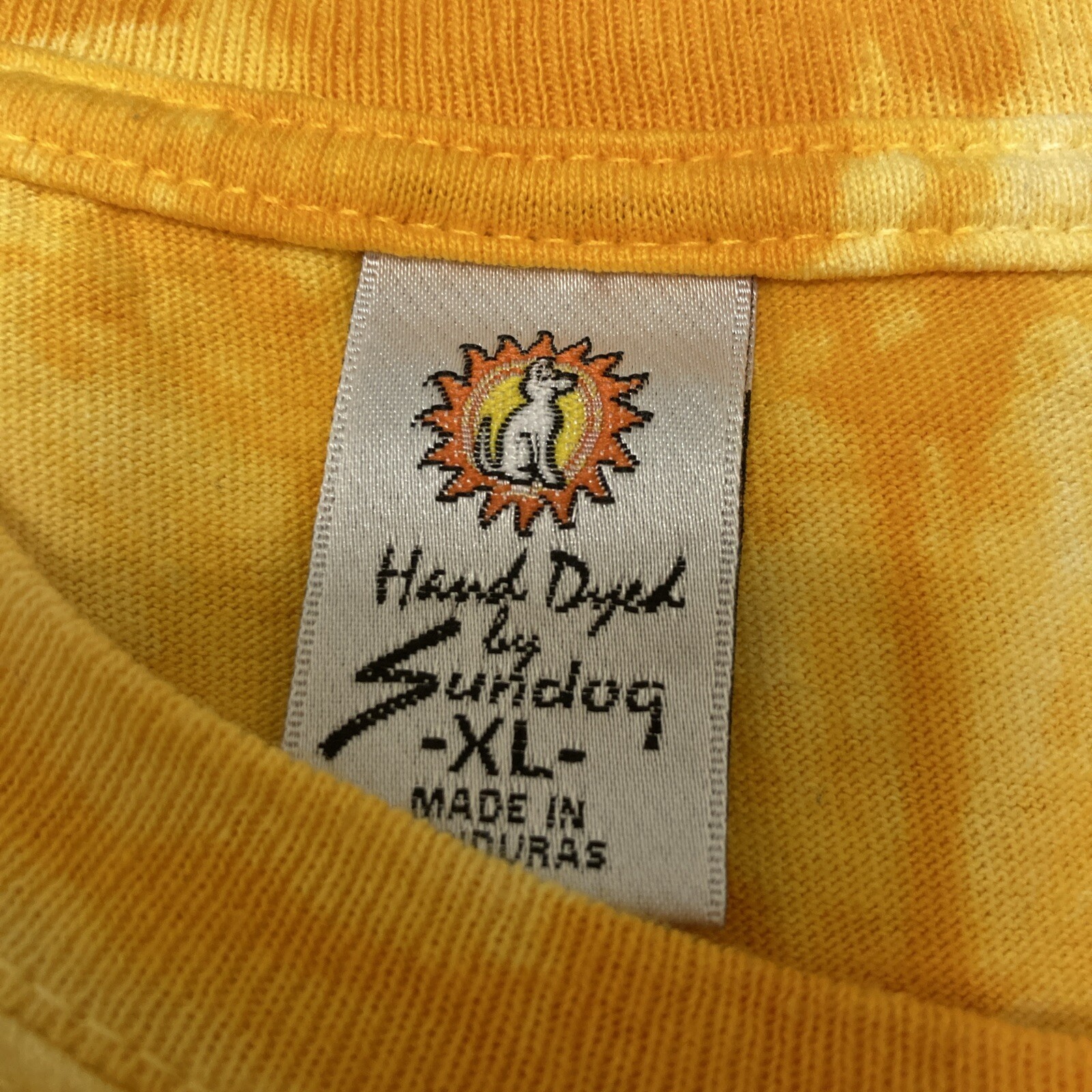 Hand Dyed T-Shirt By Sundog Adult XL Yellow Center Swirl Hand Dyed T-Shirt