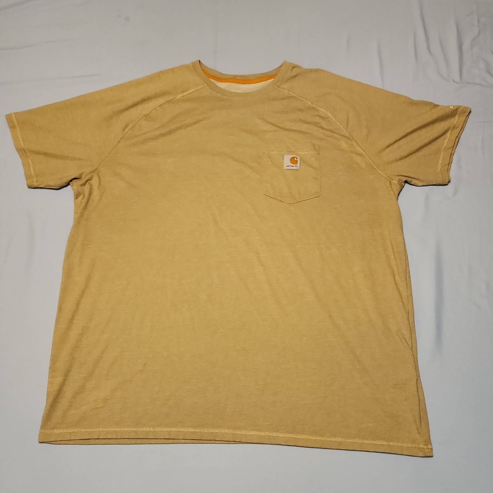 Carhartt Shirt Mens 2XL Light Brown (Tan) Relaxed Fit Force Crewneck Pocket Tee