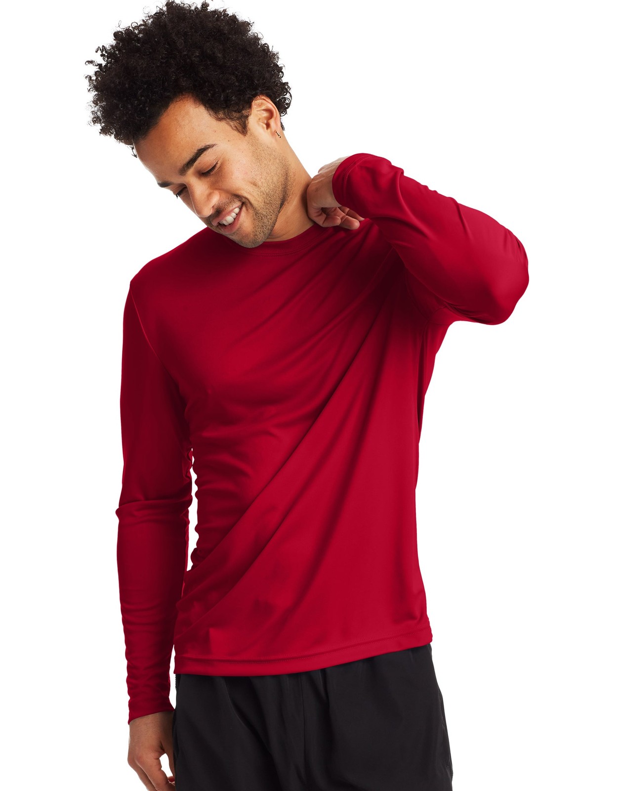 Hanes Long Sleeve Tee 2-Pack T-Shirt Sport Men&rsquo;s FreshIQ Cool DRI Jersey S-3XL