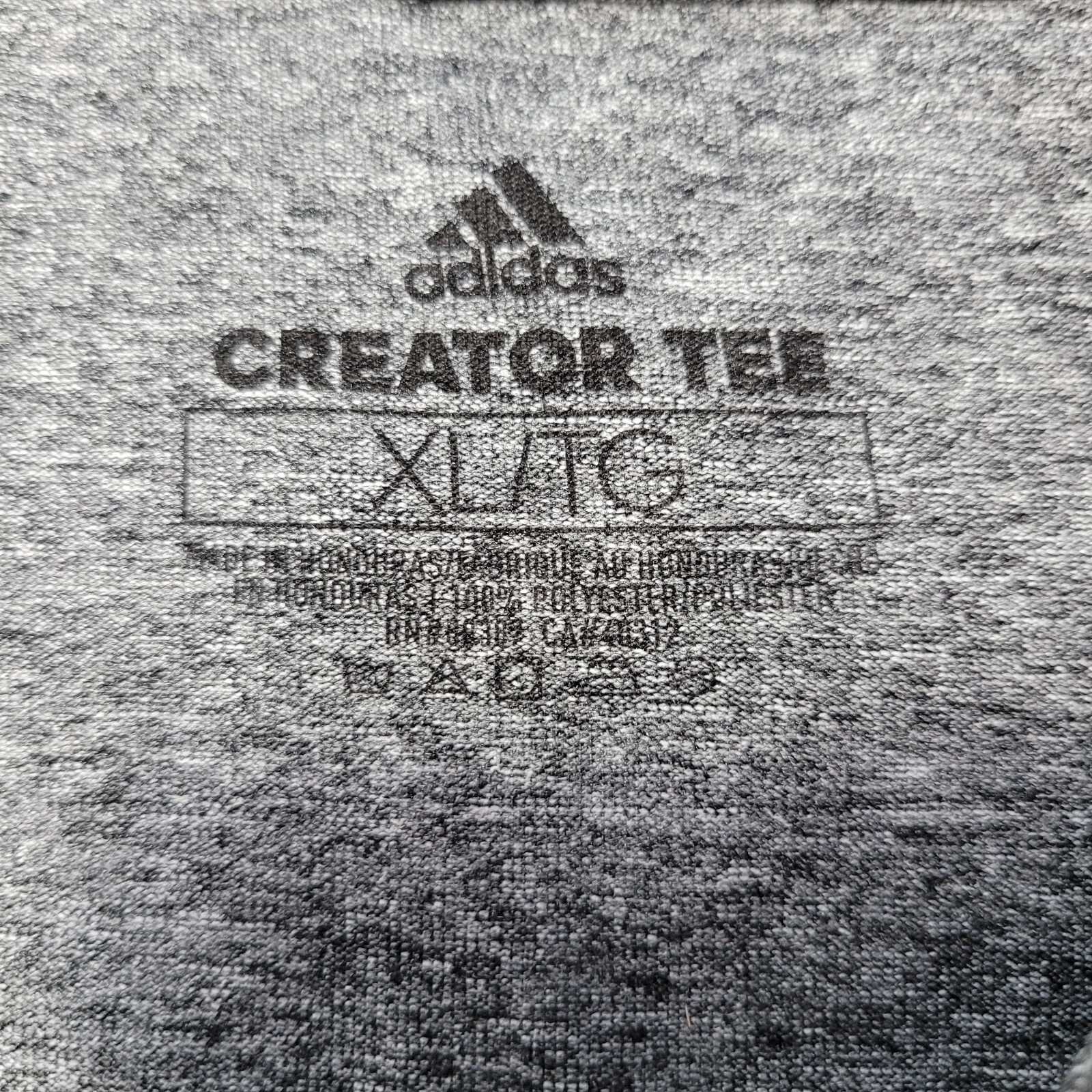 Adidas Creator Tee Men&rsquo;s Size XL Solid Gray Sneaker Impact Crew-Neck T-Shirt
