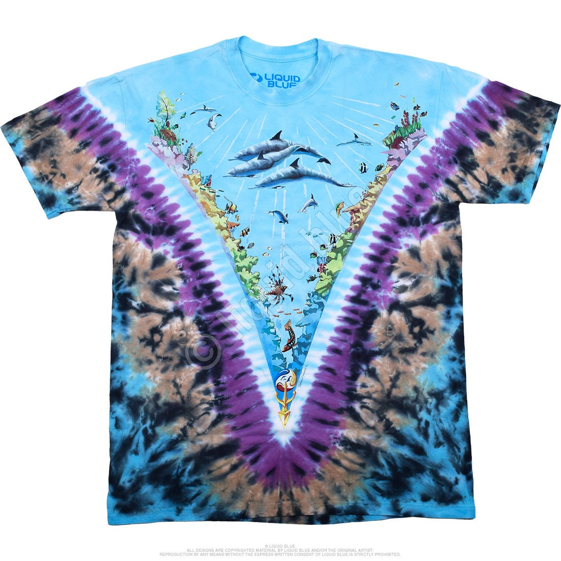 Underwater Tie-Dye T-Shirt Liquid Blue