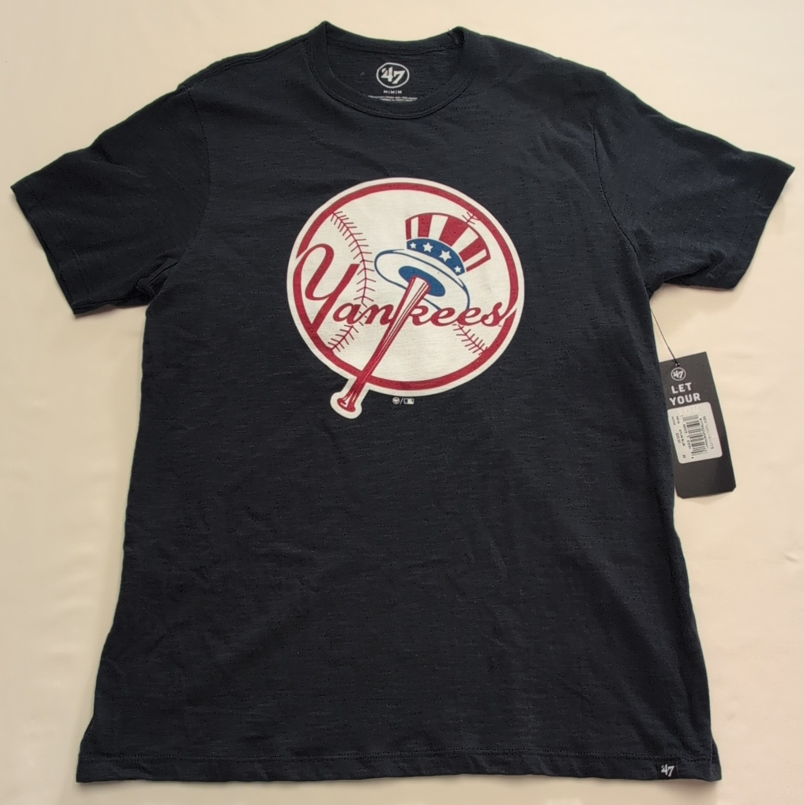 &rsquo;47 New York Yankees MLB Graphic Print Black Cotton Crew Neck Tee Men&rsquo;s M