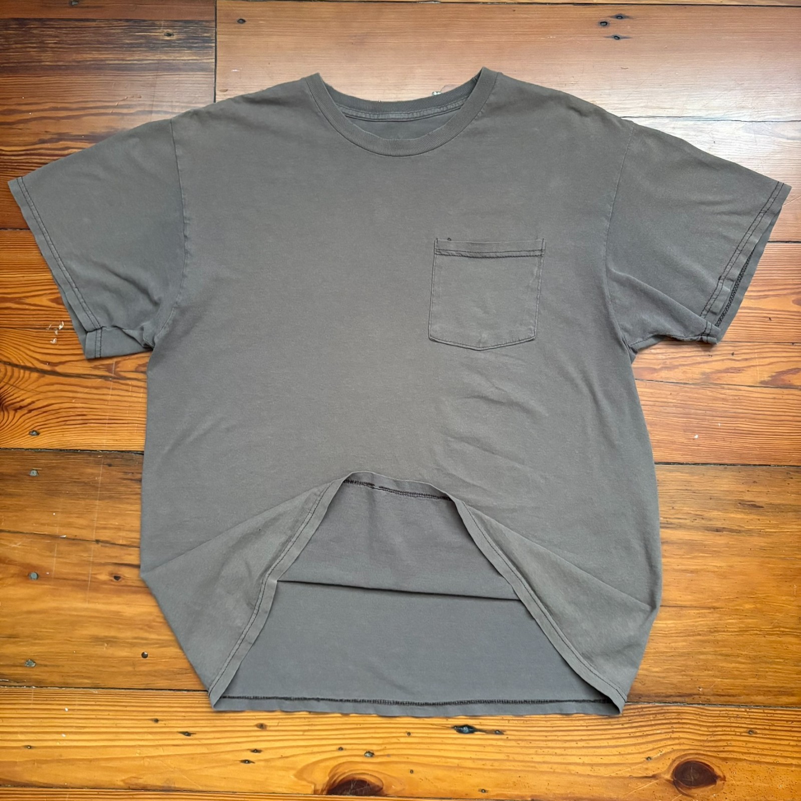 Vintage Gradient Sun Faded Worn WIP Workwear T-Shirt Men&rsquo;s Size L Brown Thin
