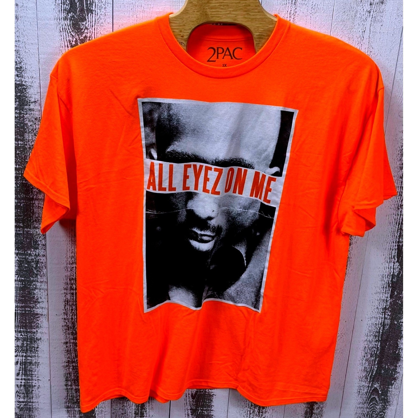 2Pac All Eyez On Me Graphic T-Shirt Men&rsquo;s 3XL Orange Bravado 2023