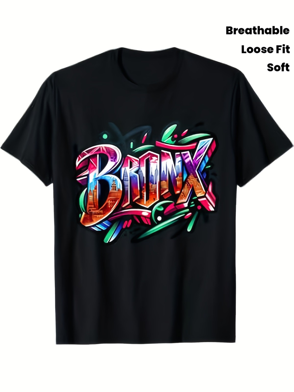 1pc Bronx New York Graffiti Art T-Shirt – Unisex 100% Urban Streetwear Tee wit