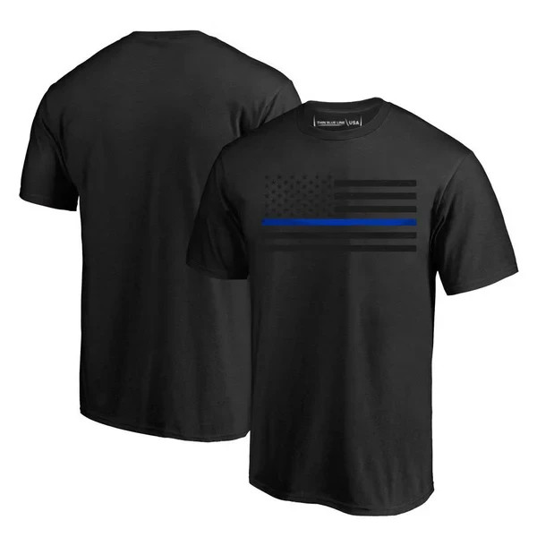 ThinBlueLineUSA Blackout T-Shirt – Thin Blue Line Black T-Shirt