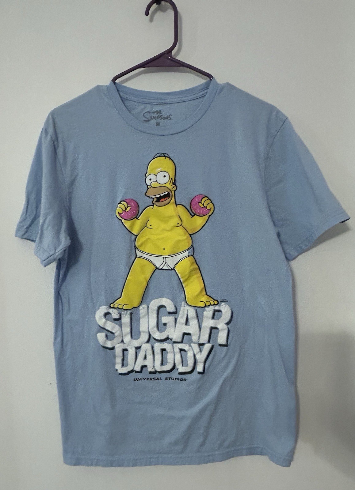 The Simpsons « Sugar Daddy » Homer Graphic Tee – Light Blue