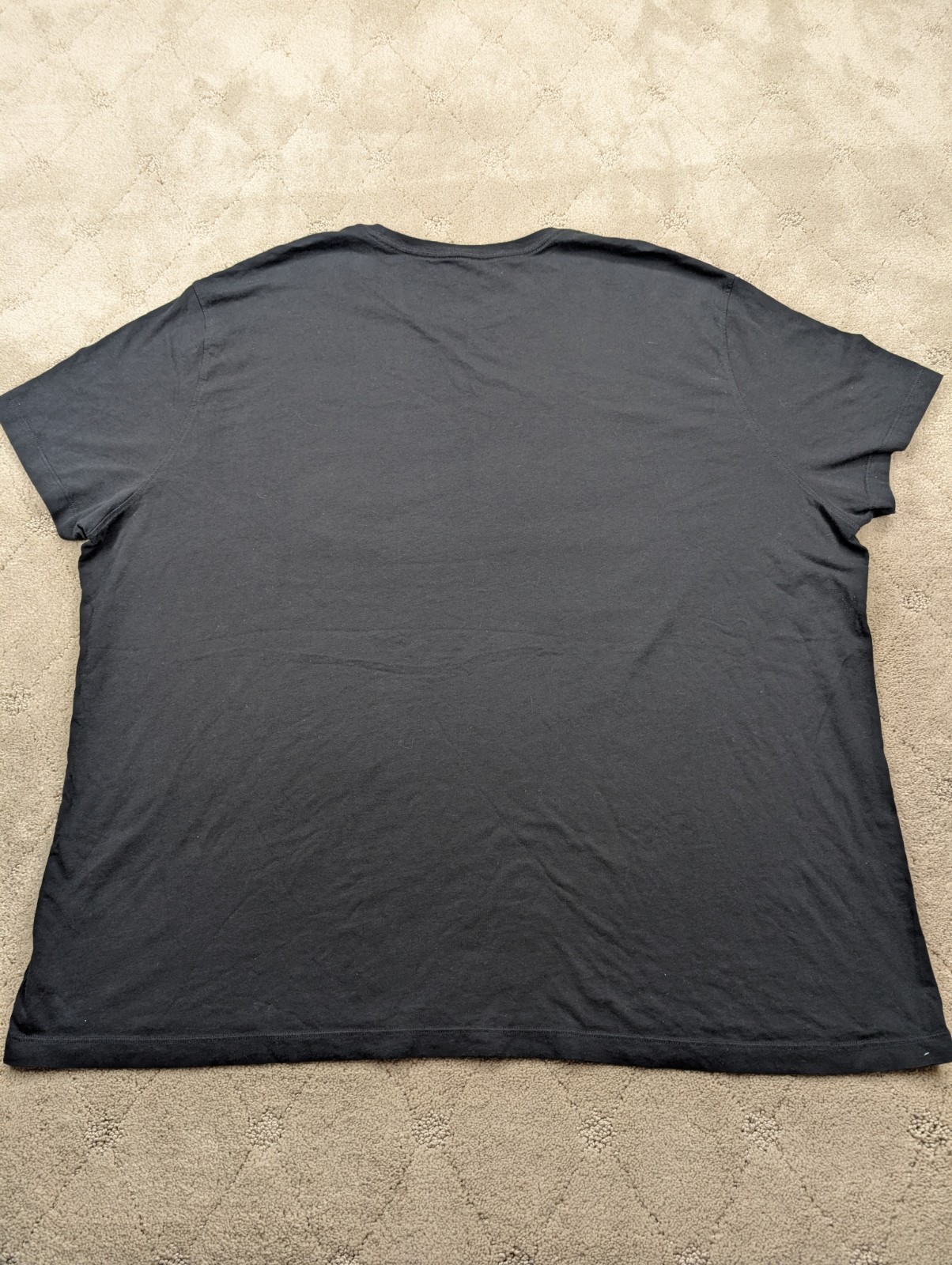 MICHAEL KORS Men’s (3XL) Black Crewneck Cotton T-Shirt Square 3D Textured Logo