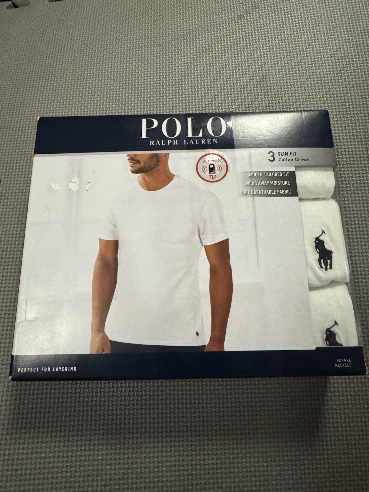 Polo Ralph Lauren NSCNP3 Mens XL Slim Fit 100% Cotton Crew T-Shirt – 3 Pack