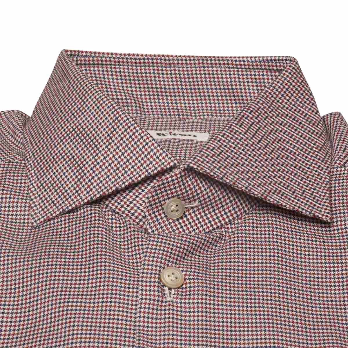 NEW KITON MULTICOLOR COTTON SHIRT US 18 – EU 46 MUL