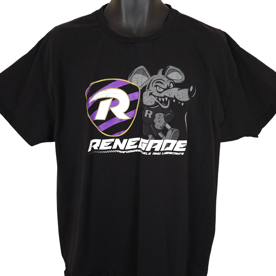 Renegade Racing T Shirt Mens Size XL Black Performance Fuels And Lubricants Rat