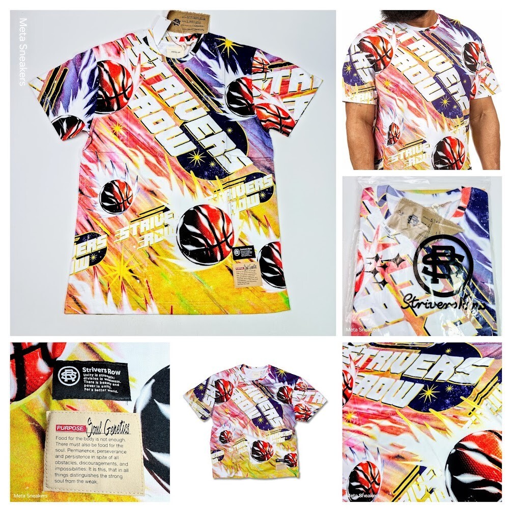 Strivers Row Soul Meteor T-Shirt Men&rsquo;s L Purple Yellow Orange Basketball NWT