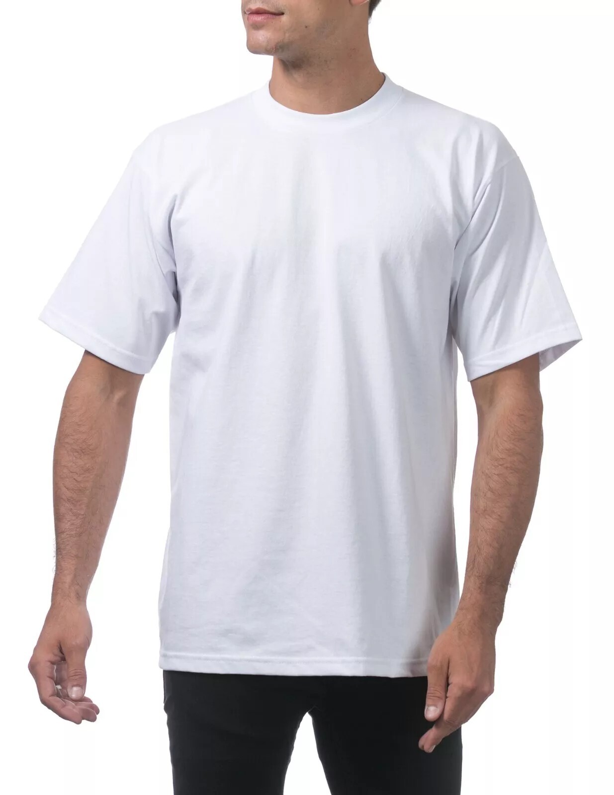 6 Pack ProClub Pro Club Mens Heavyweight White Short Sleeve T-Shirts Cotton Tees