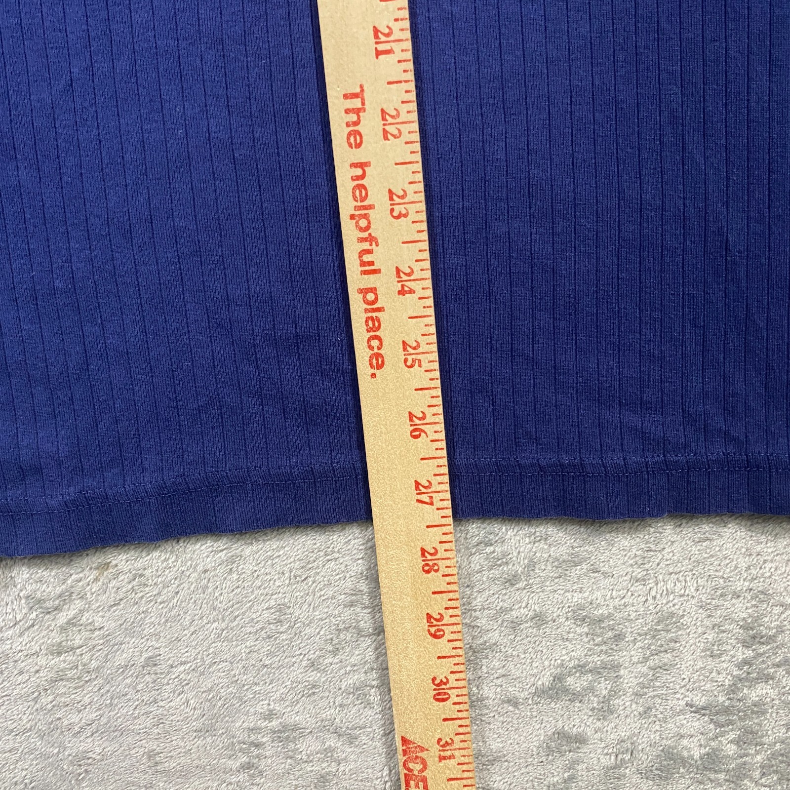 Lands&rsquo; End Henley Shirt Men&rsquo;s XL Navy Blue Long Sleeve Vertical Rib Knit Cotton