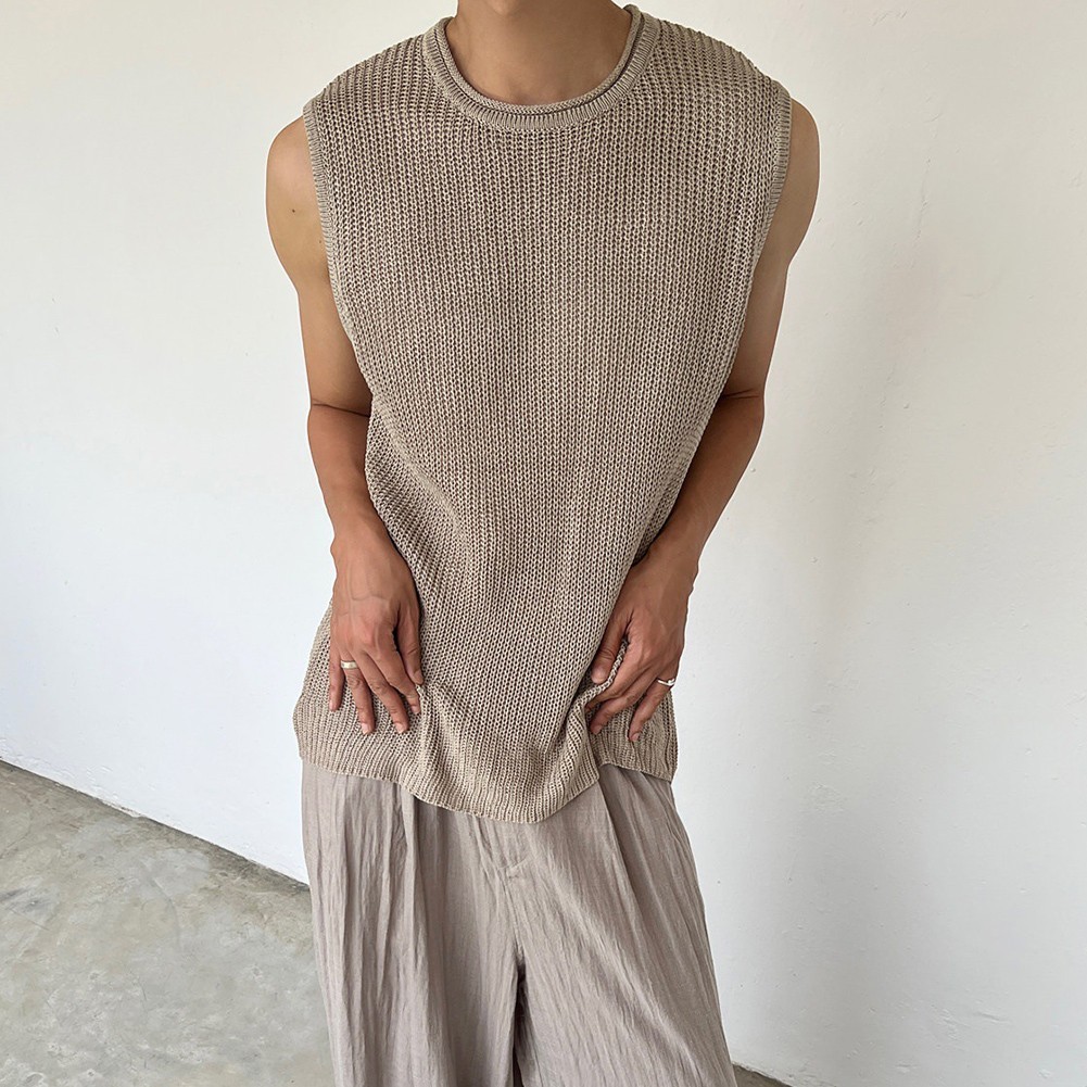 Casual Wear Daily Wear Men&rsquo;s Tank Top Knitted Vest Knitted Fabric O-neck Collar