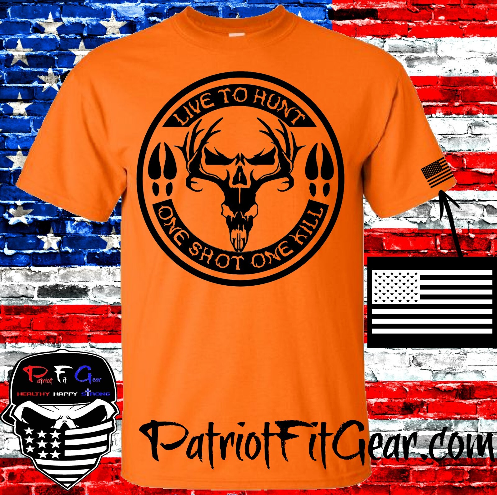 t-shirt, Hunting, Deer Hunting, One Shot One Kill, Buck Skull, Bow Hunting