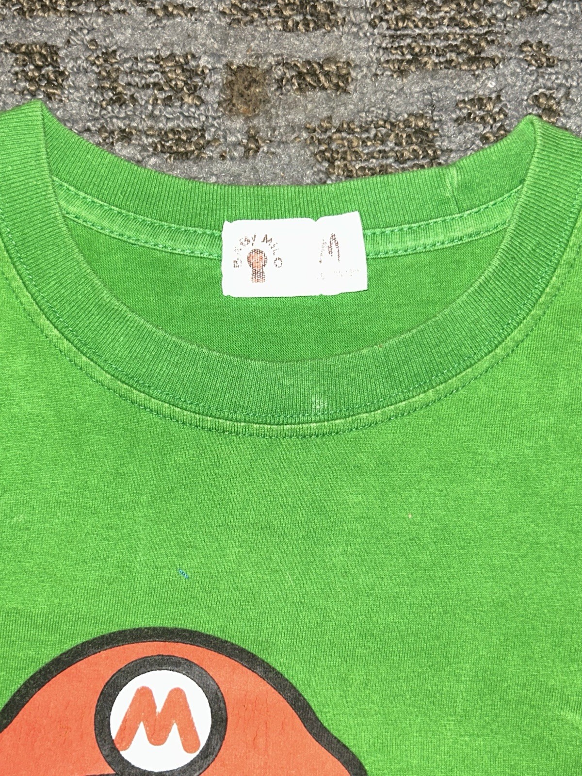 Mens M A Bathing Ape Baby Milo & Super Mario 🔥 Green Shirt NWOT SUPER RARE