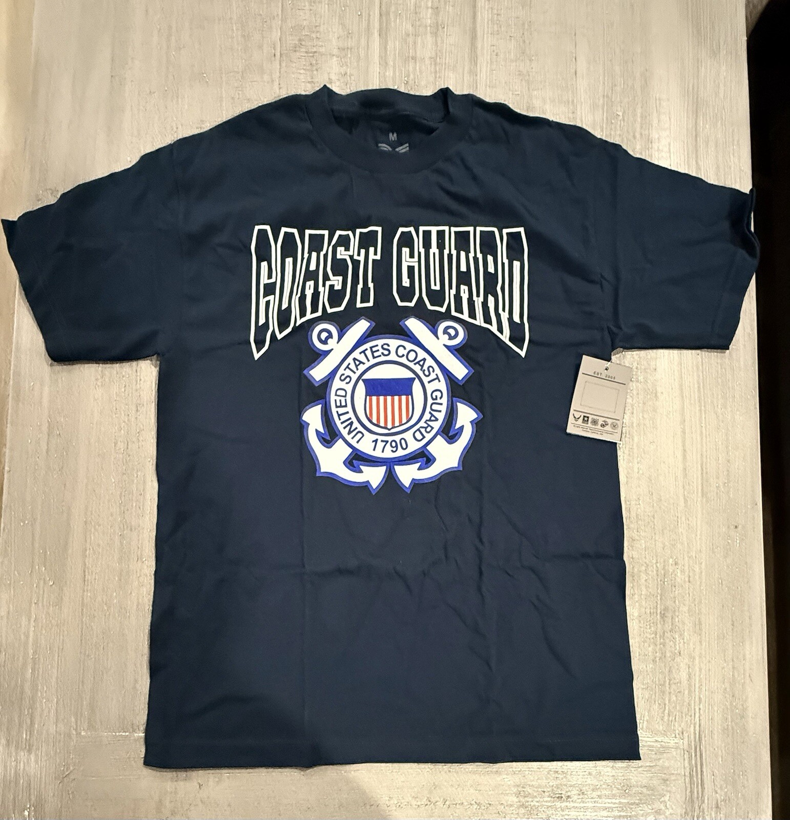 U.S. Coast Guard USCG Anchor Logo Navy Blue T-Shirt – Size M / Medium – NEW!