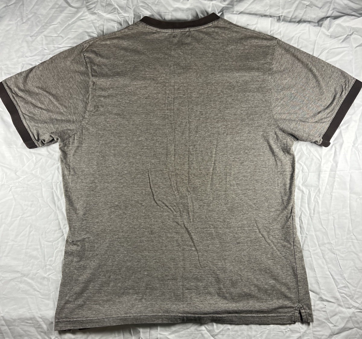 Brown Chaps V Neck Men’s Medium Short Sleeve T Shirt Cotton Blend