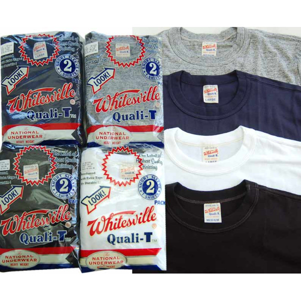 WHITESVILLE 2-PACK T-SHIRT White/Black/Navy/Gray WV73544 Made in Japan New