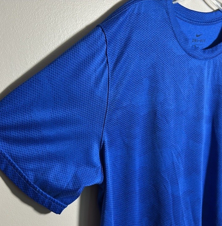 Nike Superset Dri-Fit Blue waffle knit Polyester Y2K Performance T-Shirt Size XL
