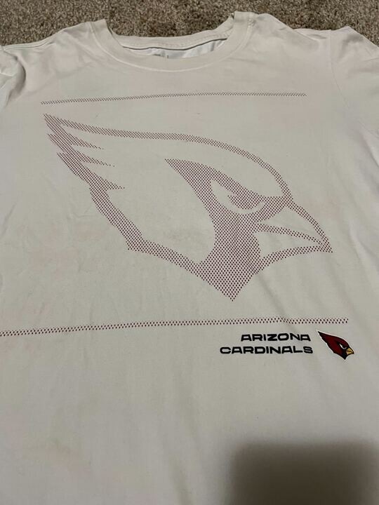 Nike Arizona Cardinals NFL Dri-FIT On-Field Apparel White Graphic T-Shirt Mens S