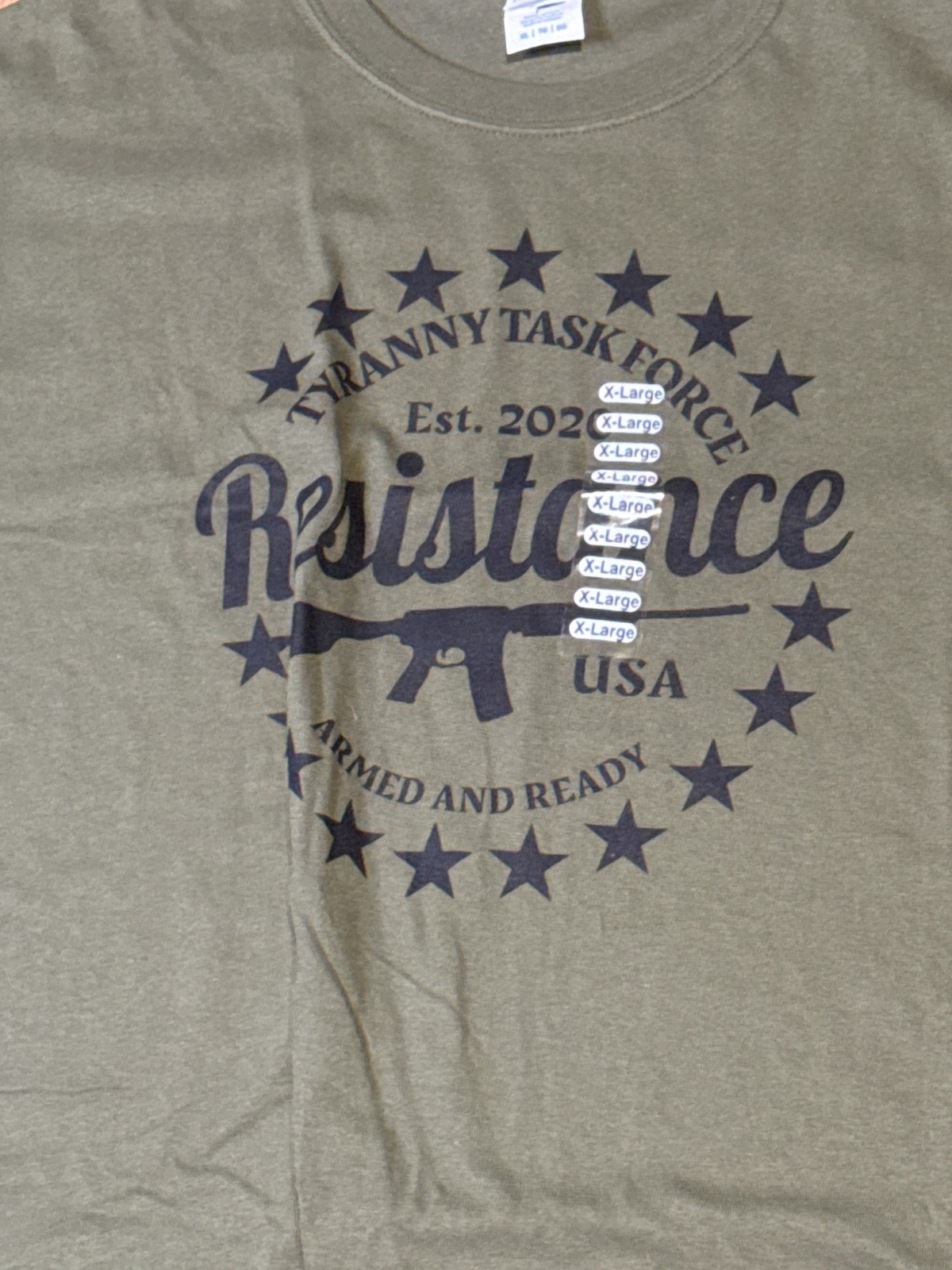 NWT Tyranny Task Force: Resistance » military green t-shirt Men&rsquo;s XL (N0626480)
