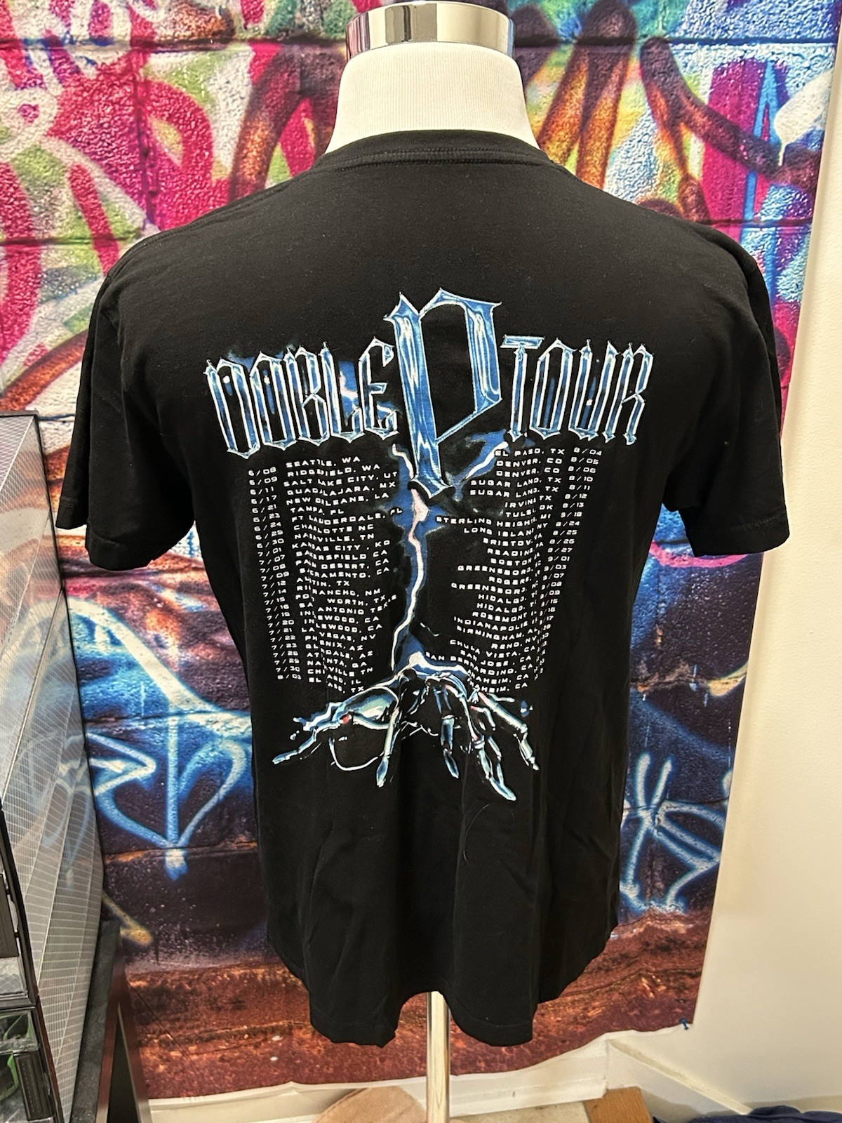 Peso Pluma Double P Spider Tour Shirt Size Large