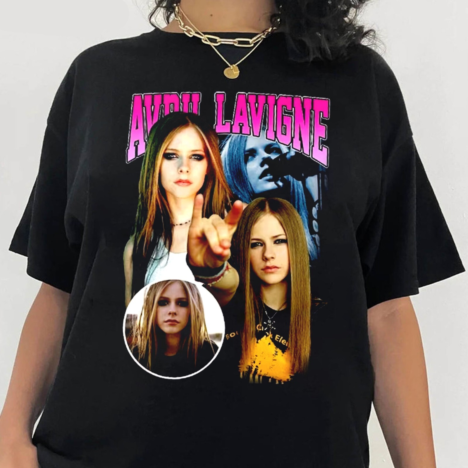 Avril Lavigne tshirt Lovely Female Singer Cotton Men All Size Shirt