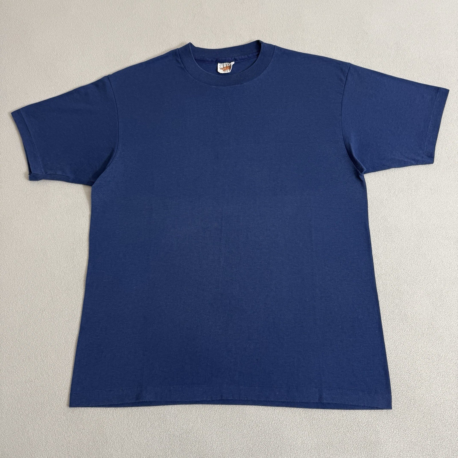 Vintage 80s Hanes Fifty Fifty Tag Blank T-shirt Large Truck Art Graphic USA Made