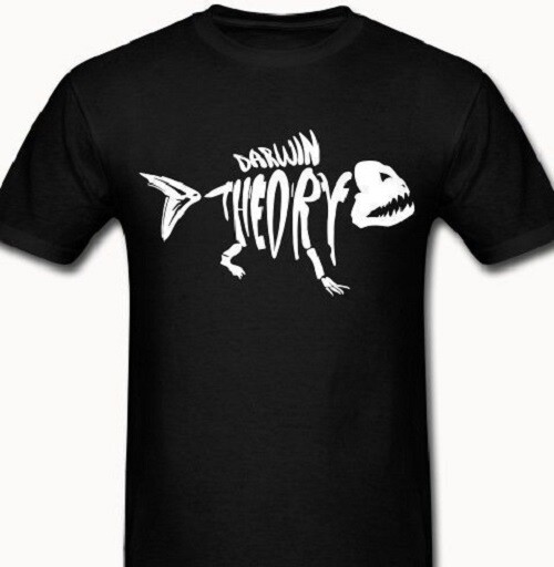 Darwin Theory Atheist t-shirt Tee Anarchy anarchist anti religion fish dino