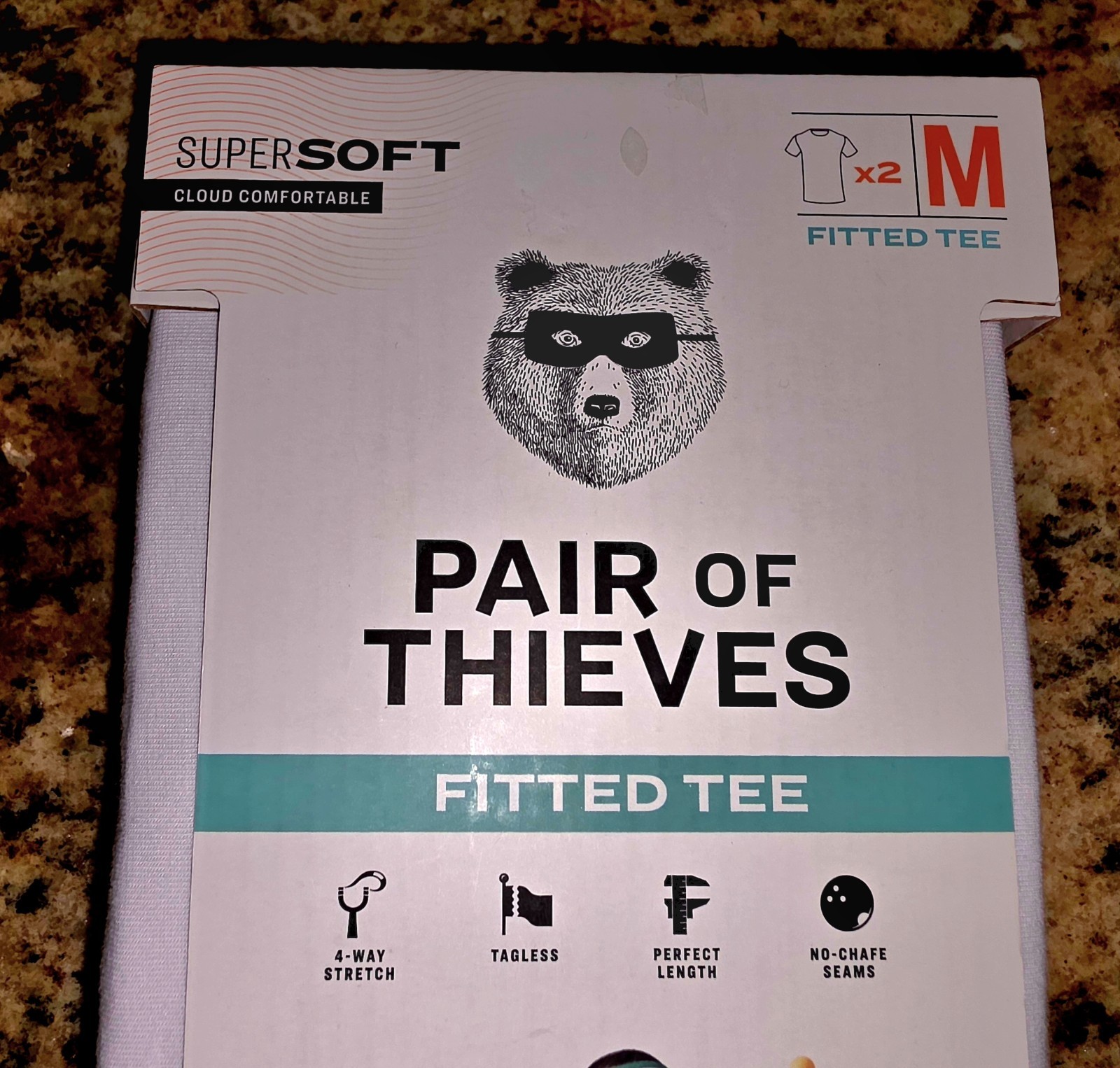 Pair of Thieves Men&rsquo;s 2 pk Crew Undershirt White Size M Medium Fitted Tee
