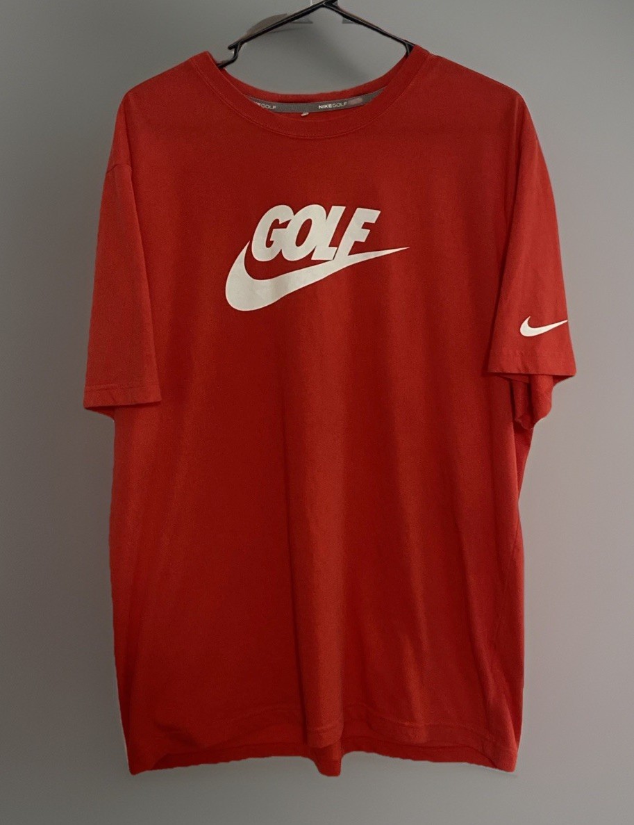 Nike Dri-Fit Swish Golf Men&rsquo;s XL Red T-Shirt Pre Owned Condition