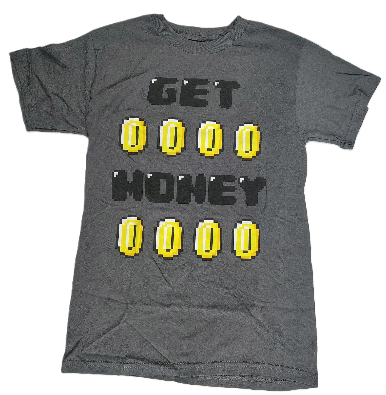 Super Mario Bros Coins Get Money 8-Bit Gamer Pixel Graphic T-Shirt Tee