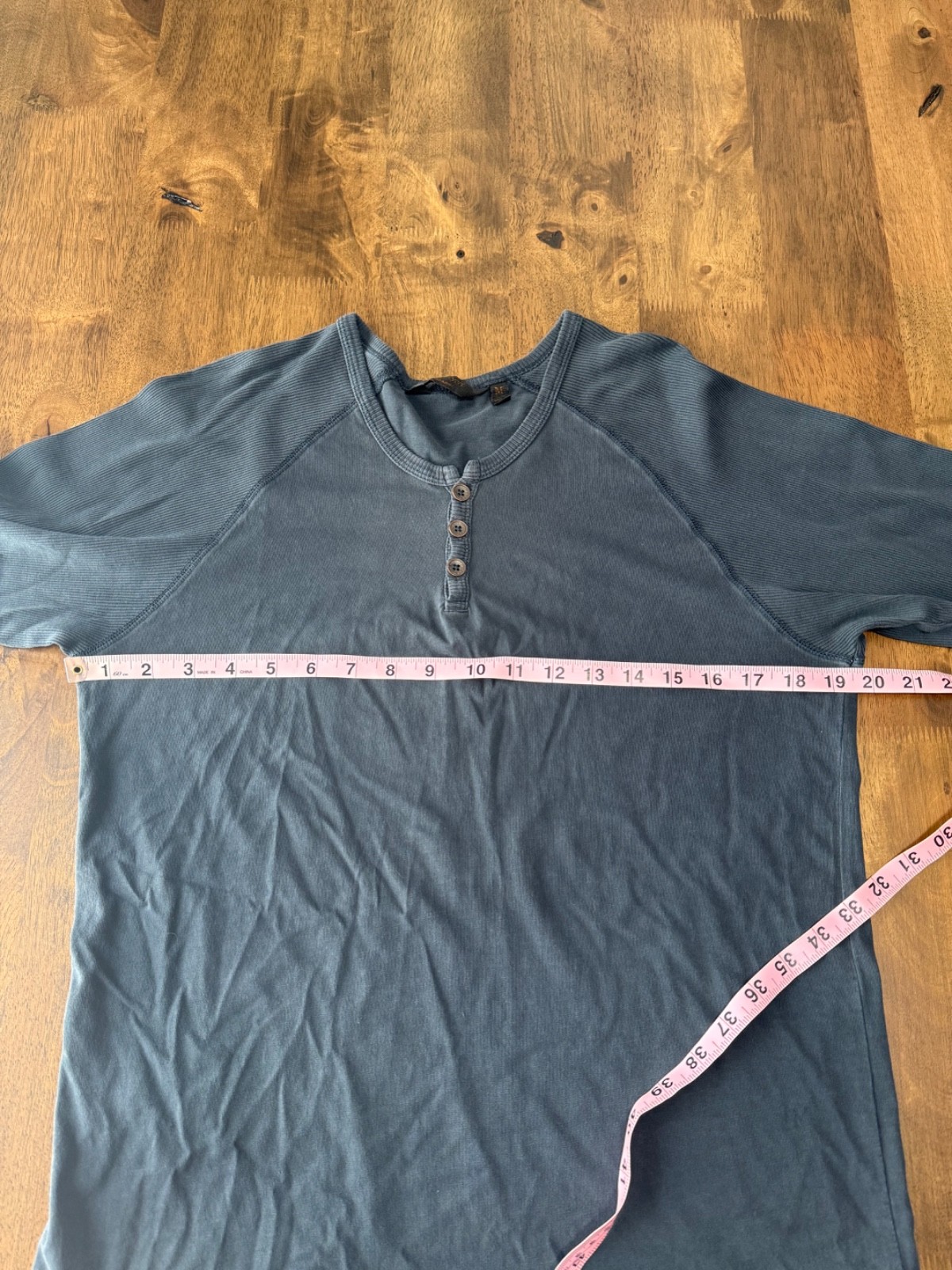 EUC Mens Outpost makers henley blue 100% cotton long sleeve size M