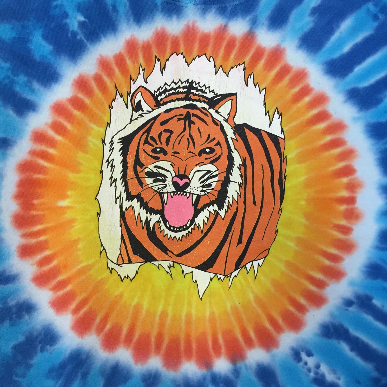 Rare Hand Dyed By SunDog Tiger Sun Vintage Tie-Dye T-Shirt Medium Chest 42” EUC