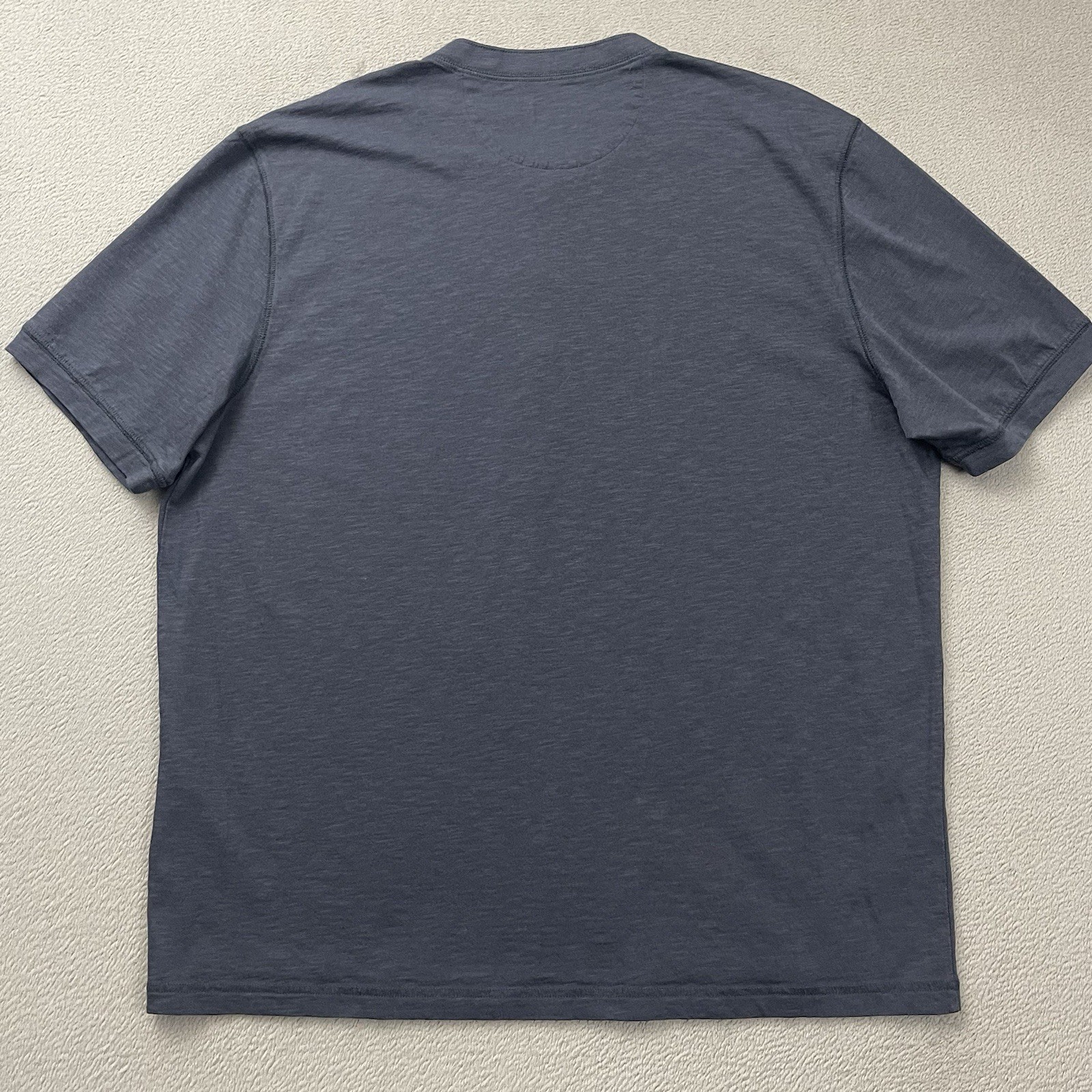 Faherty Sunwashed Henley Shirt Mens XL Blue Short Sleeve Organic Cotton